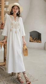 Load image into Gallery viewer, Porcelain Resort Maxi Dress in White
