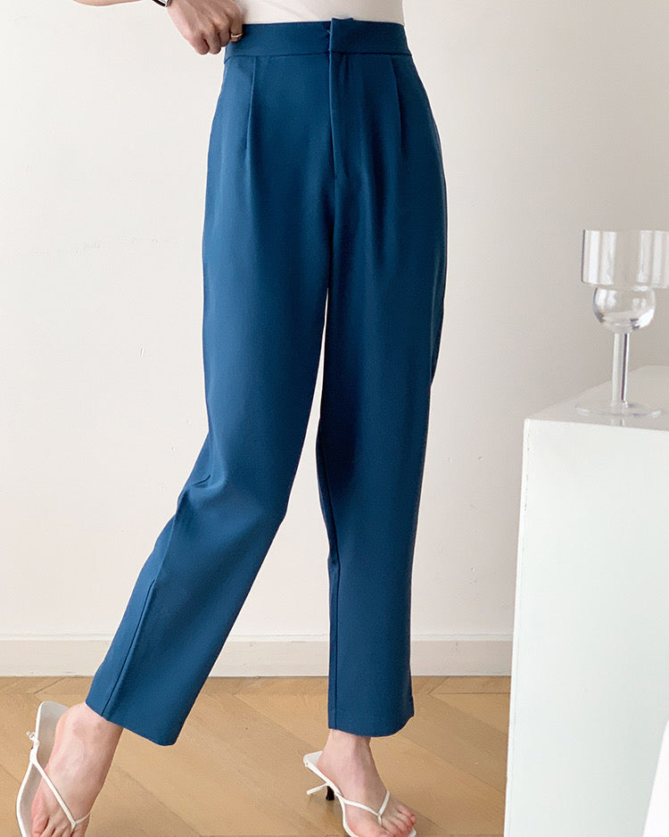 Tailored High Waist Cropped Trousers