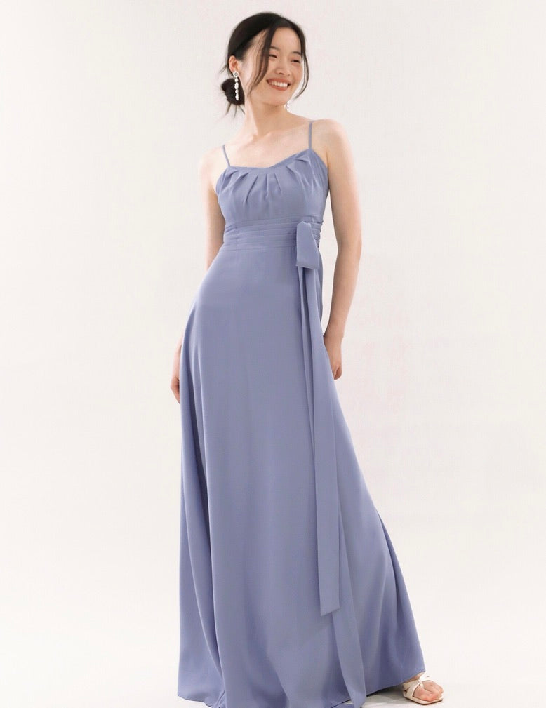 Lacq Cami Long Bow Maxi Dress - Lavender Blue