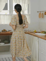 Load image into Gallery viewer, Hazelwood Floral Midi Dress in Yellow

