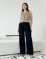 Load image into Gallery viewer, CR Cross Back Cropped Vest - Latte
