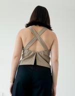 Load image into Gallery viewer, CR Cross Back Cropped Vest - Latte
