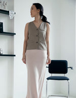 Load image into Gallery viewer, CR Cross Back Cropped Vest - Latte
