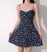 Load image into Gallery viewer, Nemesia Floral Tie Strap Mini Dress in Navy
