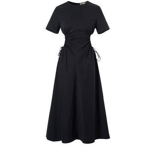Zave Side Cutout Midi Dress in Black