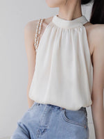 Load image into Gallery viewer, Textured Halter Top in Cream
