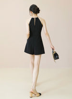 Load image into Gallery viewer, Aerin Chain Pocket Short Jumpsuit in Black
