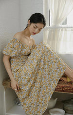Load image into Gallery viewer, Hazelwood Floral Midi Dress in Yellow
