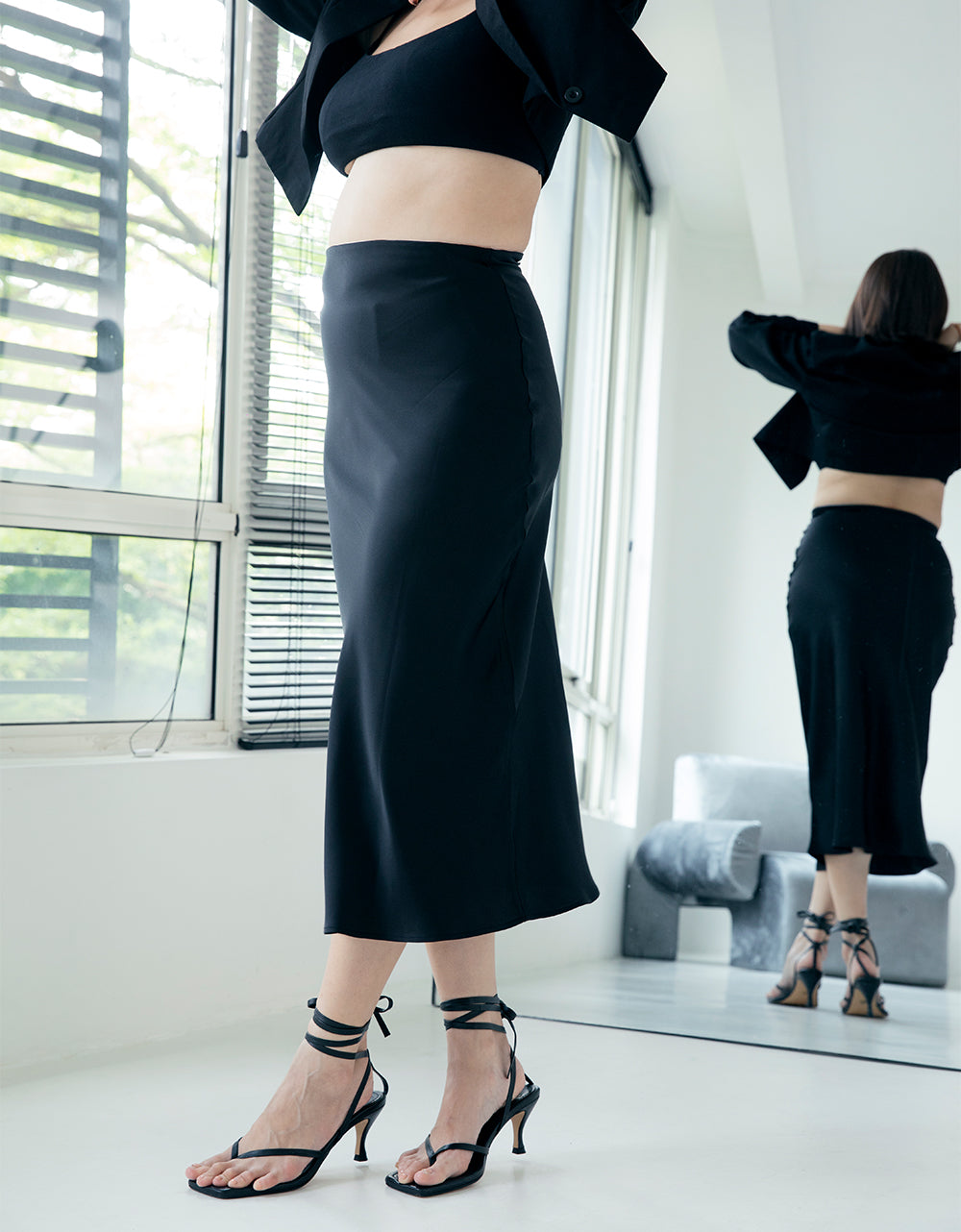 CR Silk Skirt - Black