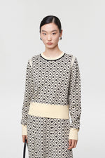 Load image into Gallery viewer, Knitted Geometric Sweater in Print
