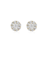 Load image into Gallery viewer, Gold Diamante Cluster Round Earrings
