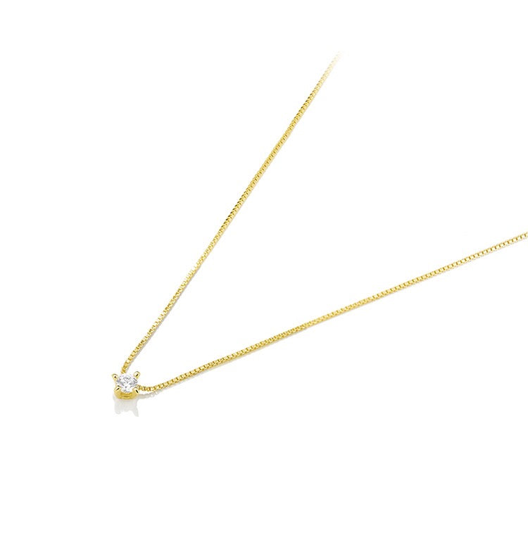 Gold Mini Diamante Pendant Necklace