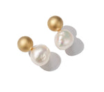 Load image into Gallery viewer, Gold Plated Round Freshwater Pearl Stud Earrings
