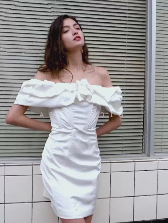 Adriana Off Shoulder Dress - White