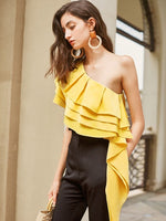 Load image into Gallery viewer, Calla Ruffle Toga Top - Yellow
