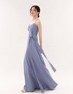 Load image into Gallery viewer, Lacq Cami Long Bow Maxi Dress - Snow
