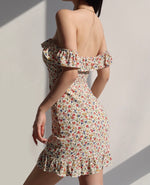 Load image into Gallery viewer, Gardenia 2-way Off Shoulder Floral Mini Dress in Print
