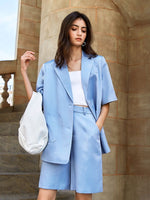 Load image into Gallery viewer, Aria Short Suit Blazer - Periwinkle
