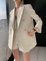 Load image into Gallery viewer, Tailored Suit Shorts in Cream
