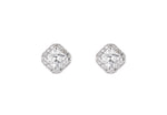 Load image into Gallery viewer, Silver Diamante Square Stud Earrings
