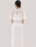 Load image into Gallery viewer, Bayeux Detachable Lace Cape Cami Slit Dress
