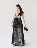 Load image into Gallery viewer, Rio Layered Lace Maxi Dress
