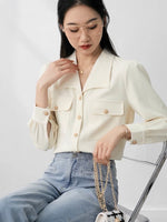 Load image into Gallery viewer, Vintage Button Blouse in Cream
