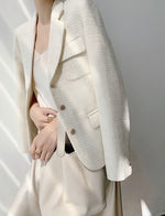 Load image into Gallery viewer, Astone Cream Tweed Blazer
