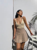 Load image into Gallery viewer, Classic Pleated Mini Tennis Skirt - Beige
