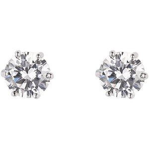 Silver Diamante Round Stud Earrings