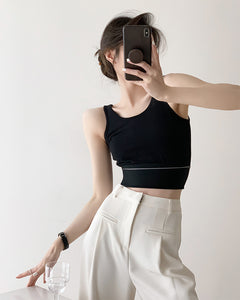 Cropped Line Tank Top