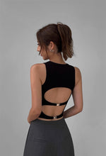 Load image into Gallery viewer, Cutout Buckle Back Tank Top in Black
