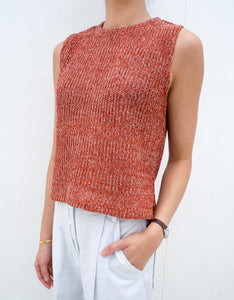 Upcycled Camila Knit Top - Burnt Orange