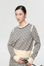 Load image into Gallery viewer, Knitted Geometric Sweater in Print
