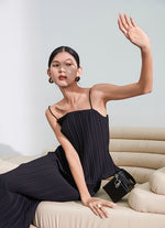 Load image into Gallery viewer, Pleated Wavy Cami Top in Black
