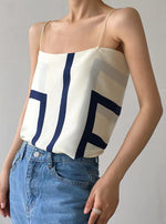 Load image into Gallery viewer, Printed Scarf Camisole Top- Cream
