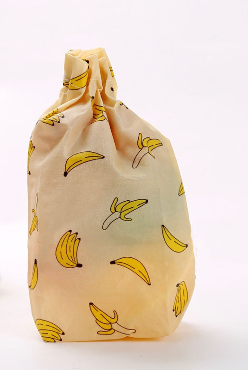 Organic Cotton Beeswax Wrap Storage Bag- It's Bananas
