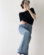 Load image into Gallery viewer, Granada Flare Leg Split Hem Jeans
