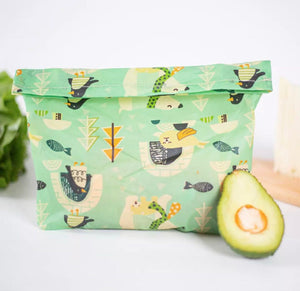 Organic Cotton Beeswax Wrap Storage Bag x3- Animal Land
