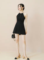 Load image into Gallery viewer, Aerin Chain Pocket Short Jumpsuit in Black
