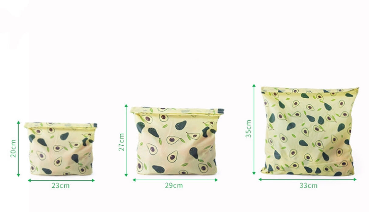 Organic Cotton Beeswax Wrap Storage Bag x3 - Flora Fun