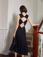 Load image into Gallery viewer, Estelle Tencel Diamond Cutout Back Dress
