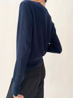 Load image into Gallery viewer, Mock Layered Duo Button Cardigan in Navy
