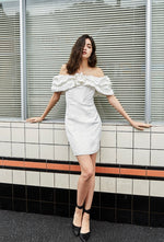 Load image into Gallery viewer, Adriana Off Shoulder Dress - White
