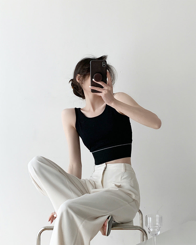 Cropped Line Tank Top
