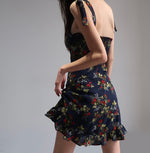 Load image into Gallery viewer, Foliage Floral Tie Strap Cami Mini Dress in Black
