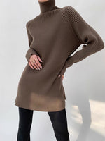 Load image into Gallery viewer, Ribbed Turtleneck Tunic Dress
