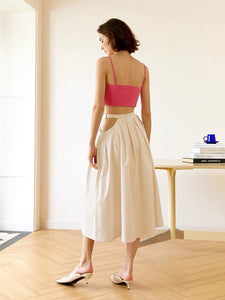 Luci Cutout A-line Midi Skirt