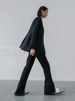 Load image into Gallery viewer, 2-Way Cuff Split Hem Trousers in Black
