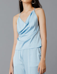Silk Drape Camisole - Light Blue